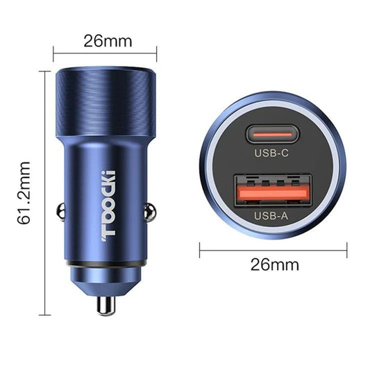 CAR CHARGER TOOCKI YF01 48W DUAL PORT SUPER FAST CHARGING