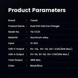 CAR CHARGER TOOCKI YF01 48W DUAL PORT SUPER FAST CHARGING