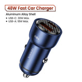 CAR CHARGER TOOCKI YF01 48W DUAL PORT SUPER FAST CHARGING